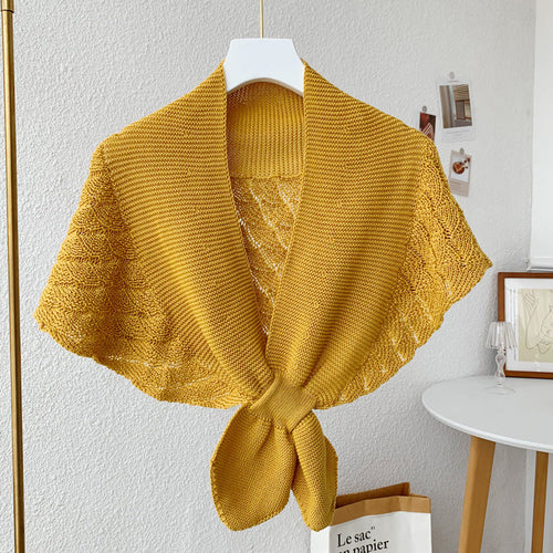 Châle en fil ajouré élégant pour femmes - Léger, respirant en polyester, parfait pour superposer ou porter seul, lavable en machine, écharpe décontractée pour le week-end | Châle polyvalent | Tricot élégant, châles pour l'hiver SUN N.