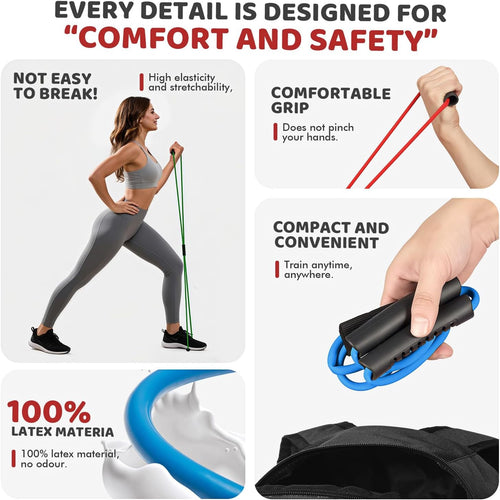 Bandes de résistance HPYGN en forme de 8 - Élastique d'exercice pour yoga, fitness et entraînement musculaire SUN N.