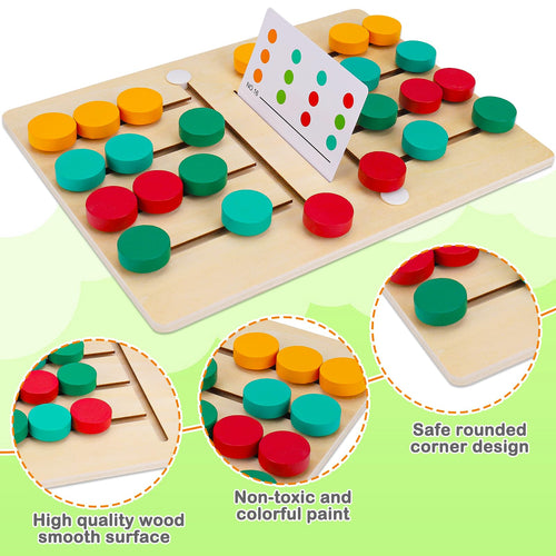 Jouets d'apprentissage Montessori Puzzle à glissière Jeu de logique d'association de couleurs et de formes Jouets éducatifs en bois pour enfants garçons et filles âgés de 3, 4, 5, 6, 7 ans Jouet d'avion pour voyager Cadeaux d'anniversaire SUN N.