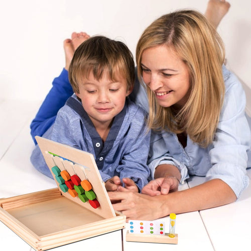 Jouets d'apprentissage Montessori Puzzle à glissière Jeu de logique d'association de couleurs et de formes Jouets éducatifs en bois pour enfants garçons et filles âgés de 3, 4, 5, 6, 7 ans Jouet d'avion pour voyager Cadeaux d'anniversaire SUN N.