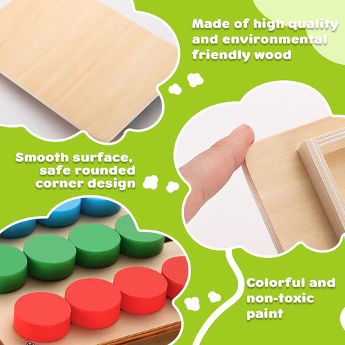 V-Opitos Jeux de Puzzle d'Association de Couleurs, Jeu d'Éveil Montessori pour Enfants de 3, 4, 5, 6, 7 Ans, Jouets pour Voyage en Voiture pour Garçons et Filles, Jeux Portables pour le Voyage, Cadeaux Idéaux pour Noël et Anniversaire SUN N.