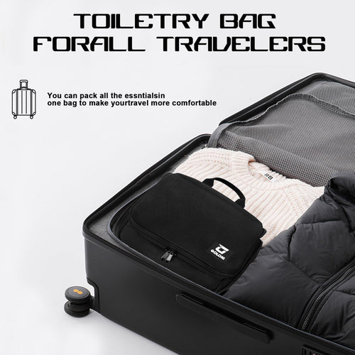 Sac de toilette suspendu Goloni avec crochet, grand sac à maquillage organisateur de voyage, sac cosmétique suspendu résistant à l'eau avec 10 compartiments pour femmes et hommes, rouge SUN N.
