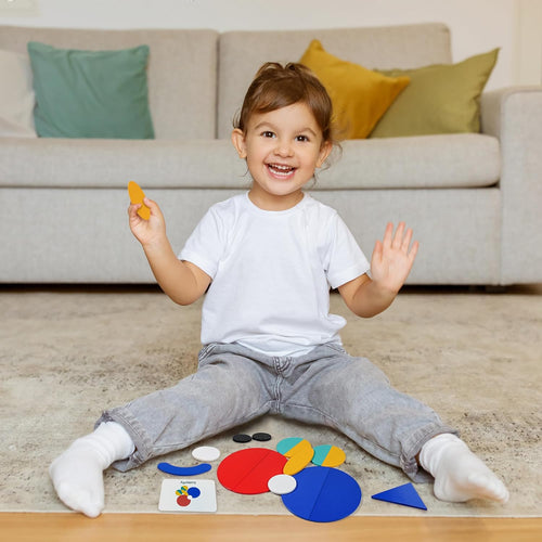 LiKee Puzzles en Bois à Formes Ouvertes (36 Blocs & 60 Cartes) pour Tout-Petits de 3 Ans et Plus, Jouets Montessori de Développement, Activité Éducative pour la Maternelle, Jouet de Voyage, Jeux de Société pour Enfants de 4 à 8 Ans SUN N.