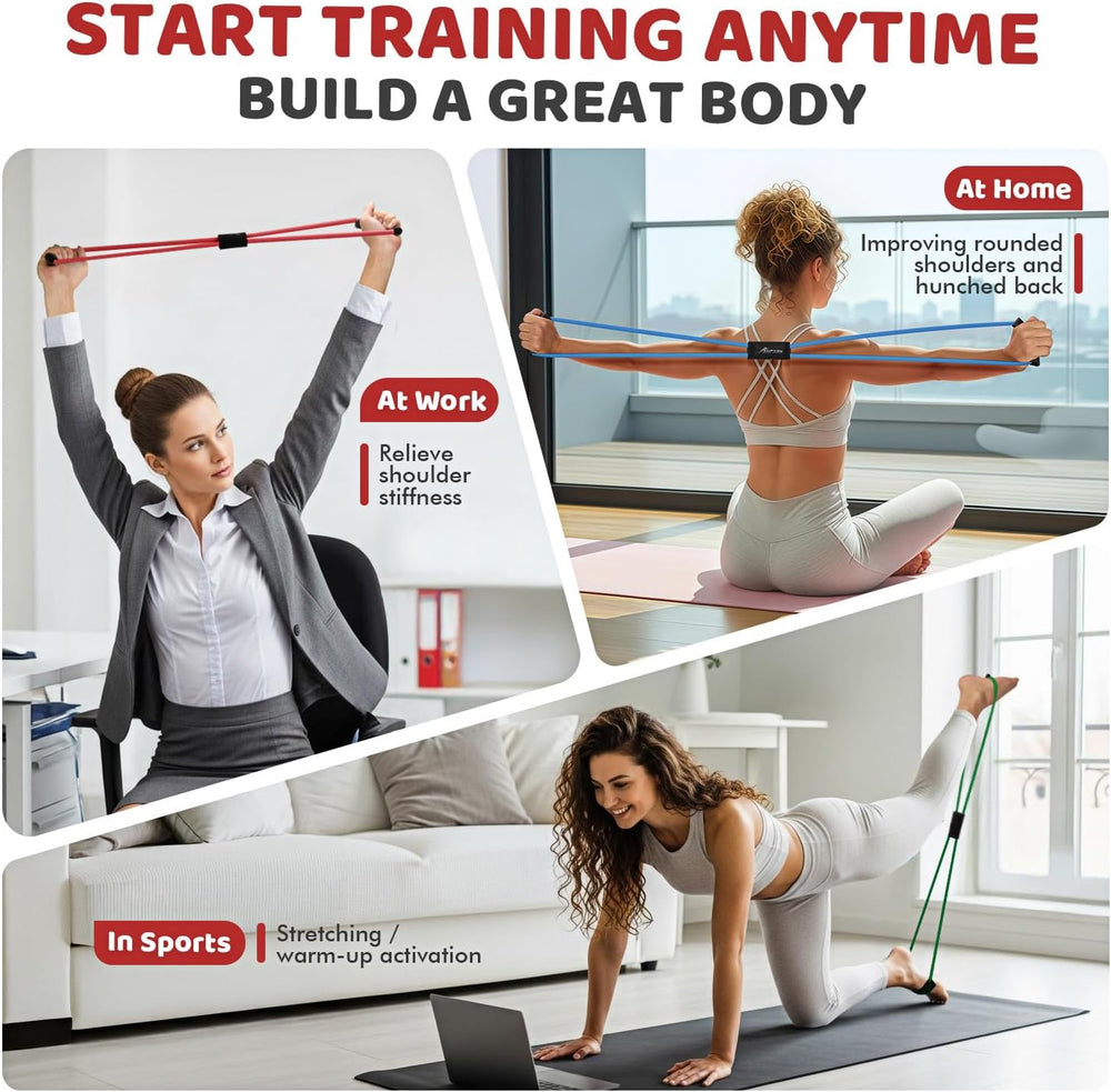 Bandes de résistance HPYGN en forme de 8 - Élastique d'exercice pour yoga, fitness et entraînement musculaire SUN N.
