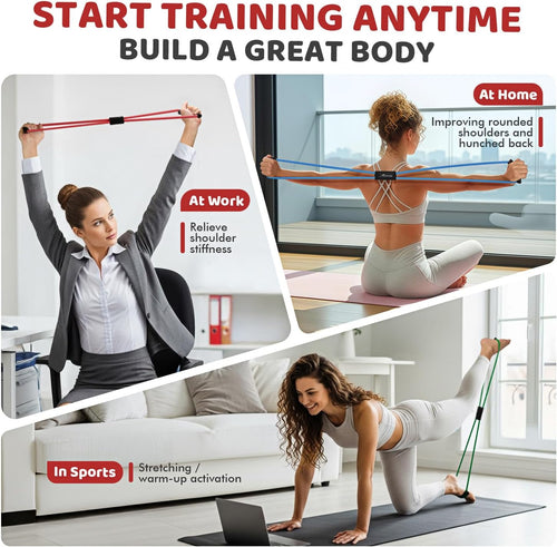 Bandes de résistance HPYGN en forme de 8 - Élastique d'exercice pour yoga, fitness et entraînement musculaire SUN N.