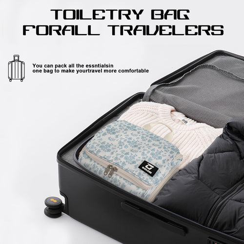 Sac de toilette suspendu Goloni avec crochet, grand sac à maquillage organisateur de voyage, sac cosmétique suspendu résistant à l'eau avec 10 compartiments pour femmes et hommes, rouge SUN N.
