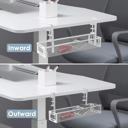 Gestion des câbles, gestion des câbles sous bureau de 25'' sans perçage, organiseur de câbles en métal avec pince pour bureau assis-debout, organiseur de câbles pour bureau à domicile, noir SUN N.