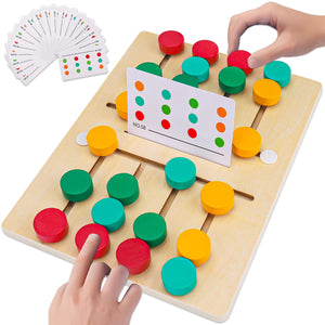 Jouets d'apprentissage Montessori Puzzle à glissière Jeu de logique d'association de couleurs et de formes Jouets éducatifs en bois pour enfants garçons et filles âgés de 3, 4, 5, 6, 7 ans Jouet d'avion pour voyager Cadeaux d'anniversaire SUN N.