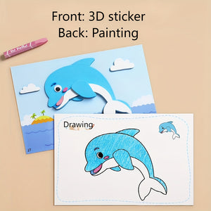 Lot de 10 autocollants 3D pour enfants - Formes d'animaux en EVA SUN N.