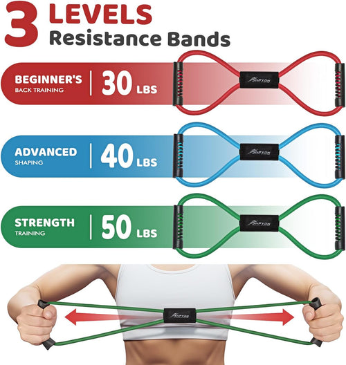 Bandes de résistance HPYGN en forme de 8 - Élastique d'exercice pour yoga, fitness et entraînement musculaire SUN N.