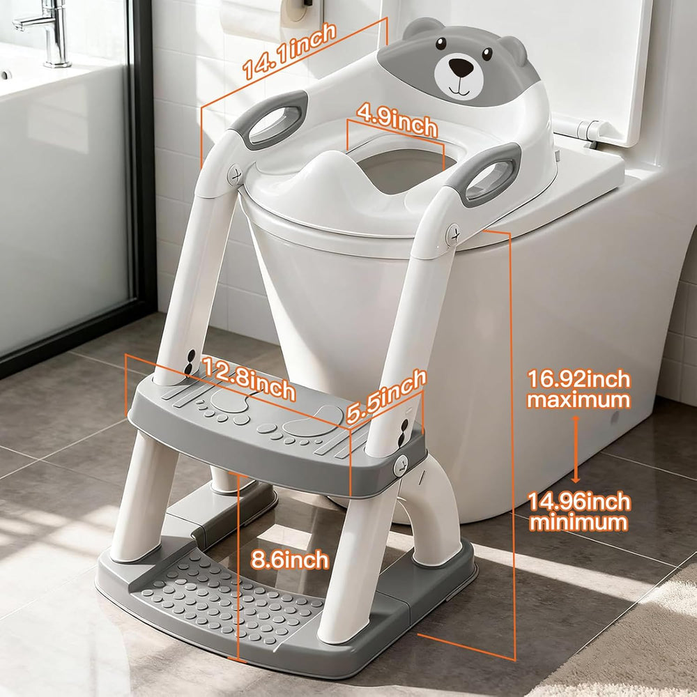 Siège de Pot 2-en-1 SKYROKU avec Base Stabilisée - Gris SUN N.