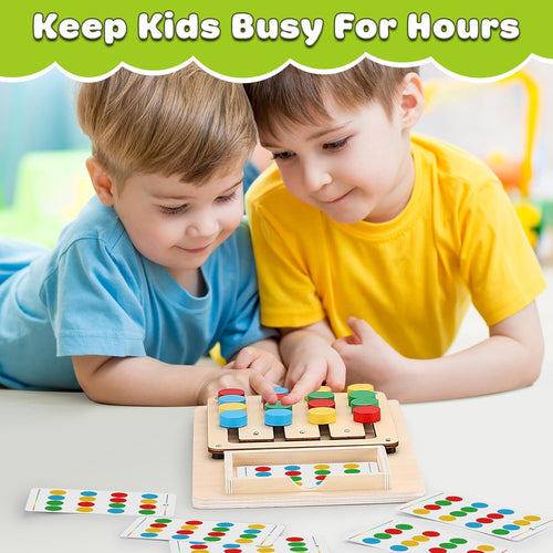 V-Opitos Jeux de Puzzle d'Association de Couleurs, Jeu d'Éveil Montessori pour Enfants de 3, 4, 5, 6, 7 Ans, Jouets pour Voyage en Voiture pour Garçons et Filles, Jeux Portables pour le Voyage, Cadeaux Idéaux pour Noël et Anniversaire SUN N.