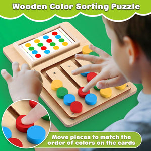 V-Opitos Jeux de Puzzle d'Association de Couleurs, Jeu d'Éveil Montessori pour Enfants de 3, 4, 5, 6, 7 Ans, Jouets pour Voyage en Voiture pour Garçons et Filles, Jeux Portables pour le Voyage, Cadeaux Idéaux pour Noël et Anniversaire SUN N.