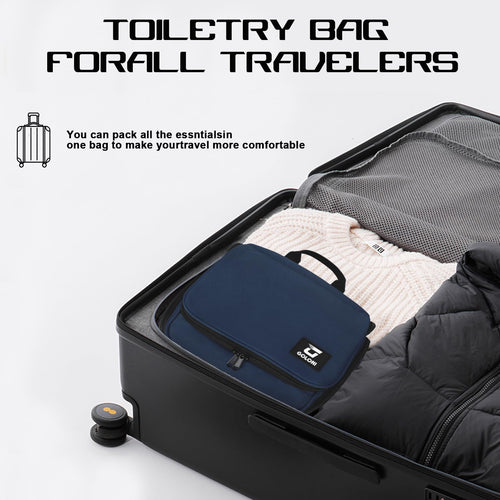 Sac de toilette suspendu Goloni avec crochet, grand sac à maquillage organisateur de voyage, sac cosmétique suspendu résistant à l'eau avec 10 compartiments pour femmes et hommes, rouge SUN N.