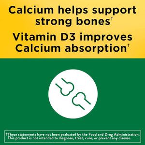 Nature Made Calcium 500 mg avec Vitamine D3, Supplément de Calcium et de Vitamine D pour le soutien osseux, 130 comprimés SUN N.
