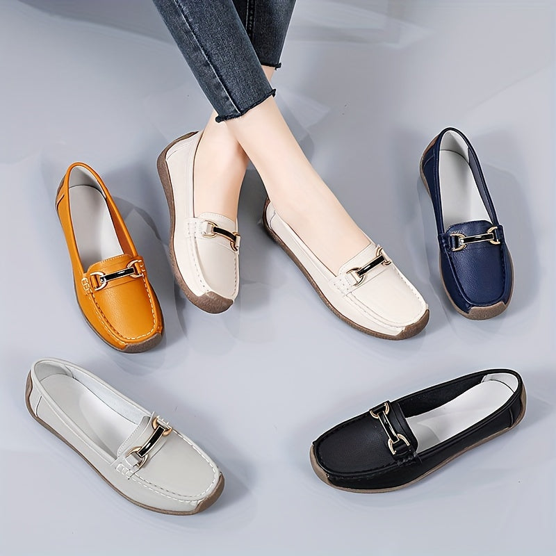 Mocassins noirs femme à enfiler - Semelle TPR antidérapante, ballerines confort quotidien