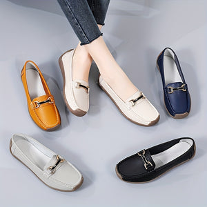 Mocassins noirs femme à enfiler - Semelle TPR antidérapante, ballerines confort quotidien