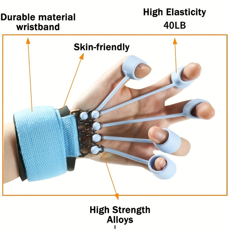 Exerceur de doigts en silicone bleu - Renforceur de main et entraîneur de flexibilité