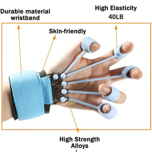 Exerceur de doigts en silicone bleu - Renforceur de main et entraîneur de flexibilité