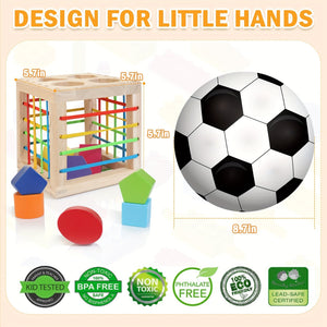 Cube de tri de formes en bois - Jouet éducatif pour tout-petits 1-3 ans SUN N.