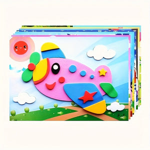 Lot de 10 autocollants 3D pour enfants - Formes d'animaux en EVA SUN N.