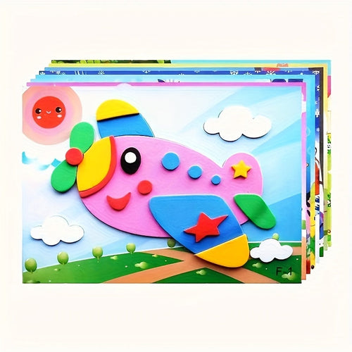 Lot de 10 autocollants 3D pour enfants - Formes d'animaux en EVA SUN N.