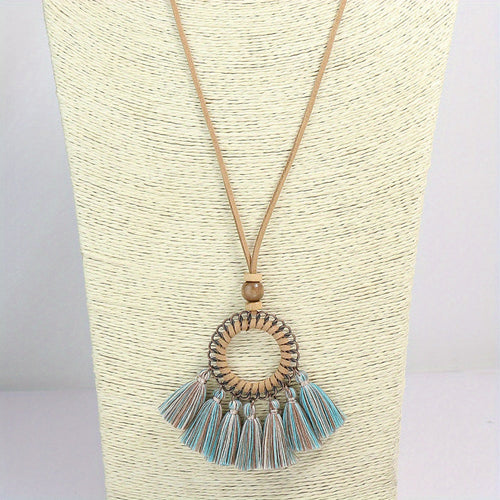 Ensemble de 3 colliers pendentifs de mode féminine de style ethnique avec pendentif à pompon floral, en alliage de zinc émaillé bronze avec incrustation de strass en verre, collier vintage SUN N.