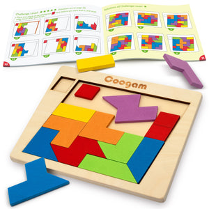 Puzzle Tangram Coogam en bois - 60 défis STEM pour tous les âges SUN N.