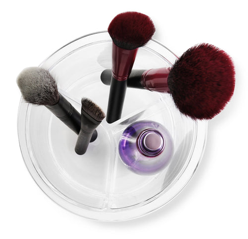 BINO La Triade' Organisateur de maquillage et bijoux en acrylique à 3 compartiments, support de beauté cosmétique clair et transparent, transparent SUN N.