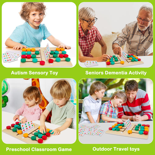 Jouets d'apprentissage Montessori Puzzle à glissière Jeu de logique d'association de couleurs et de formes Jouets éducatifs en bois pour enfants garçons et filles âgés de 3, 4, 5, 6, 7 ans Jouet d'avion pour voyager Cadeaux d'anniversaire SUN N.