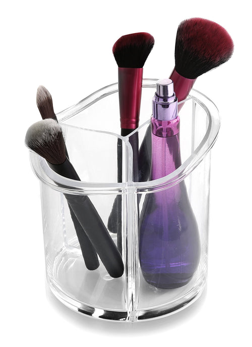 BINO La Triade' Organisateur de maquillage et bijoux en acrylique à 3 compartiments, support de beauté cosmétique clair et transparent, transparent SUN N.
