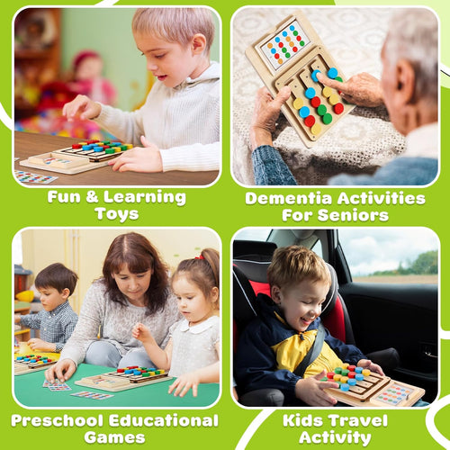 V-Opitos Jeux de Puzzle d'Association de Couleurs, Jeu d'Éveil Montessori pour Enfants de 3, 4, 5, 6, 7 Ans, Jouets pour Voyage en Voiture pour Garçons et Filles, Jeux Portables pour le Voyage, Cadeaux Idéaux pour Noël et Anniversaire SUN N.