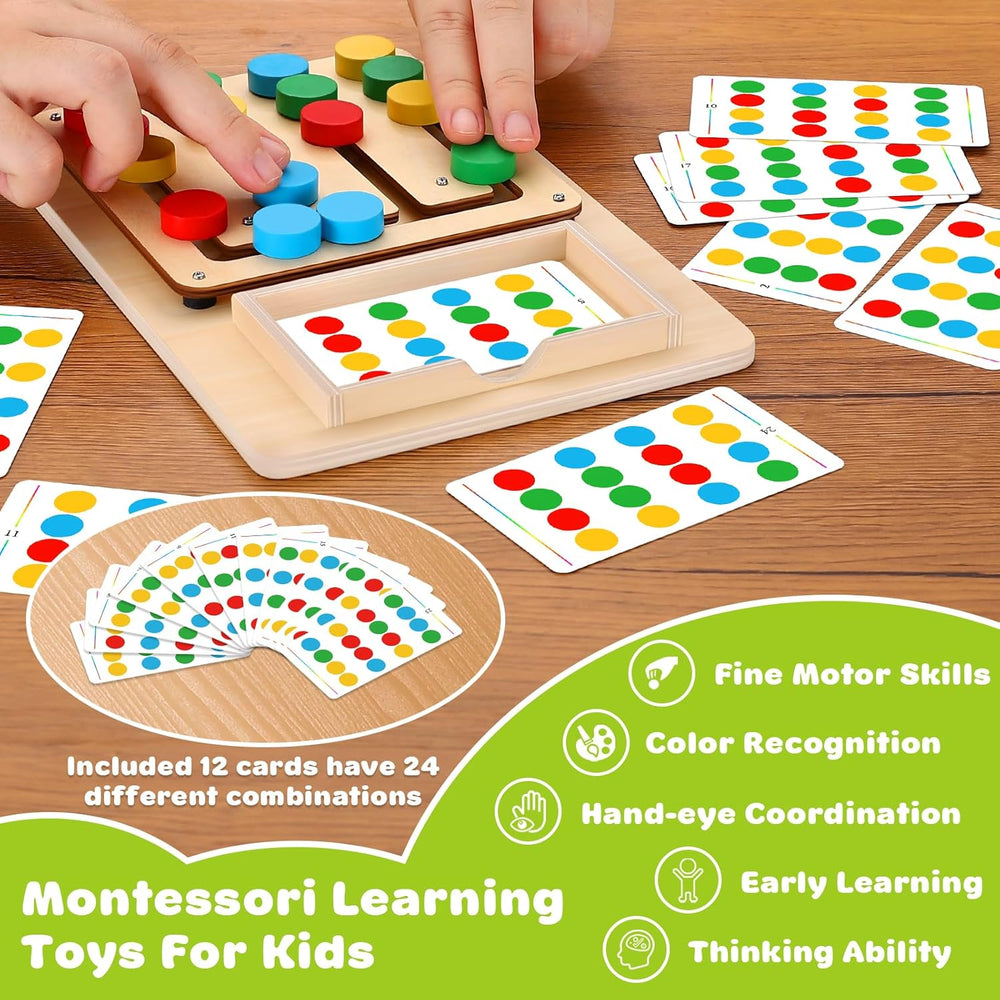 V-Opitos Jeux de Puzzle d'Association de Couleurs, Jeu d'Éveil Montessori pour Enfants de 3, 4, 5, 6, 7 Ans, Jouets pour Voyage en Voiture pour Garçons et Filles, Jeux Portables pour le Voyage, Cadeaux Idéaux pour Noël et Anniversaire SUN N.