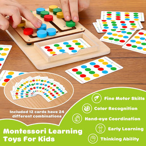 V-Opitos Jeux de Puzzle d'Association de Couleurs, Jeu d'Éveil Montessori pour Enfants de 3, 4, 5, 6, 7 Ans, Jouets pour Voyage en Voiture pour Garçons et Filles, Jeux Portables pour le Voyage, Cadeaux Idéaux pour Noël et Anniversaire SUN N.