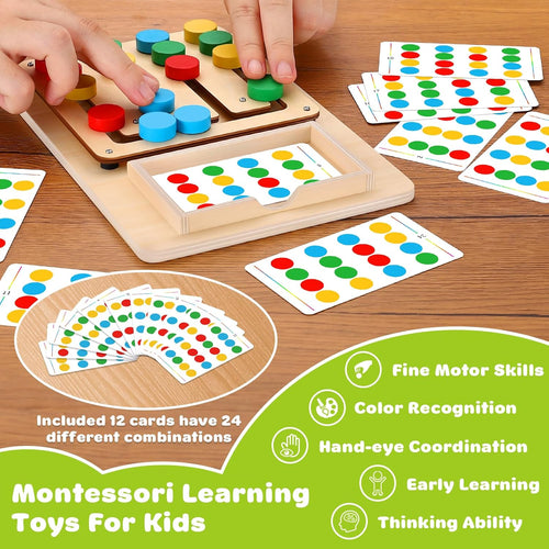 V-Opitos Jeux de Puzzle d'Association de Couleurs, Jeu d'Éveil Montessori pour Enfants de 3, 4, 5, 6, 7 Ans, Jouets pour Voyage en Voiture pour Garçons et Filles, Jeux Portables pour le Voyage, Cadeaux Idéaux pour Noël et Anniversaire SUN N.