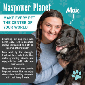 Maxpower Planet Râteau de Toilettage pour Animaux - Outil double face pour chiens et chats, réduit la perte de poils de 95% SUN N.