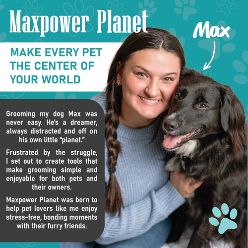 Maxpower Planet Râteau de Toilettage pour Animaux - Outil double face pour chiens et chats, réduit la perte de poils de 95% SUN N.
