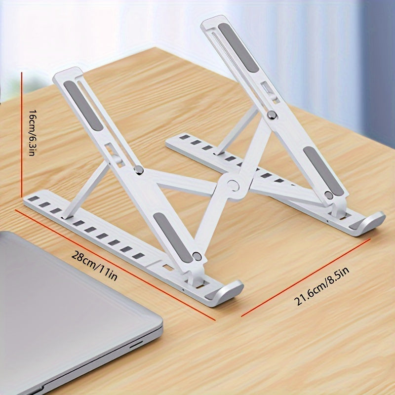 Support d'ordinateur portable à fourche unique pliable surélevable avec base de refroidissement, support de bureau pour tablette portable compatible avec tous les ordinateurs portables, matériau ABS, dix niveaux réglables SUN N.
