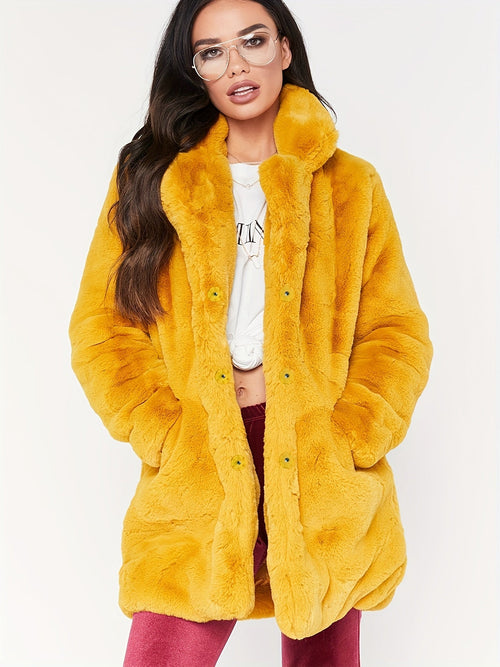 Manteau ample en peluche chaud d'hiver, vêtement d'extérieur teddy à manches longues décontracté, vêtements pour femmes SUN N.