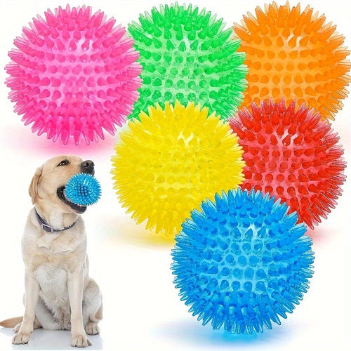 Lot de 2 balles épineuses avec couineur pour chiens - Jouet durable SUN N.