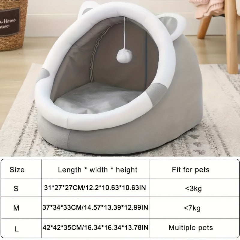 Maison de lit pour chat avec tente et jouets suspendus - Style classique SUN N.