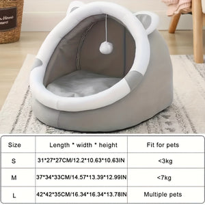 Maison de lit pour chat avec tente et jouets suspendus - Style classique SUN N.