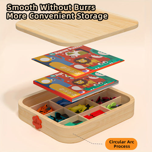 Jouet magnétique géométrique 288 pièces - Puzzle éducatif en bois SUN N.