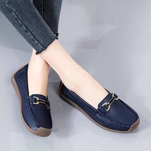 Mocassins noirs femme à enfiler - Semelle TPR antidérapante, ballerines confort quotidien