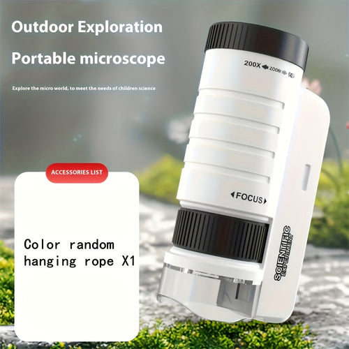 Microscope portable pour enfants - Zoom 60X-200X avec lumière LED SUN N.