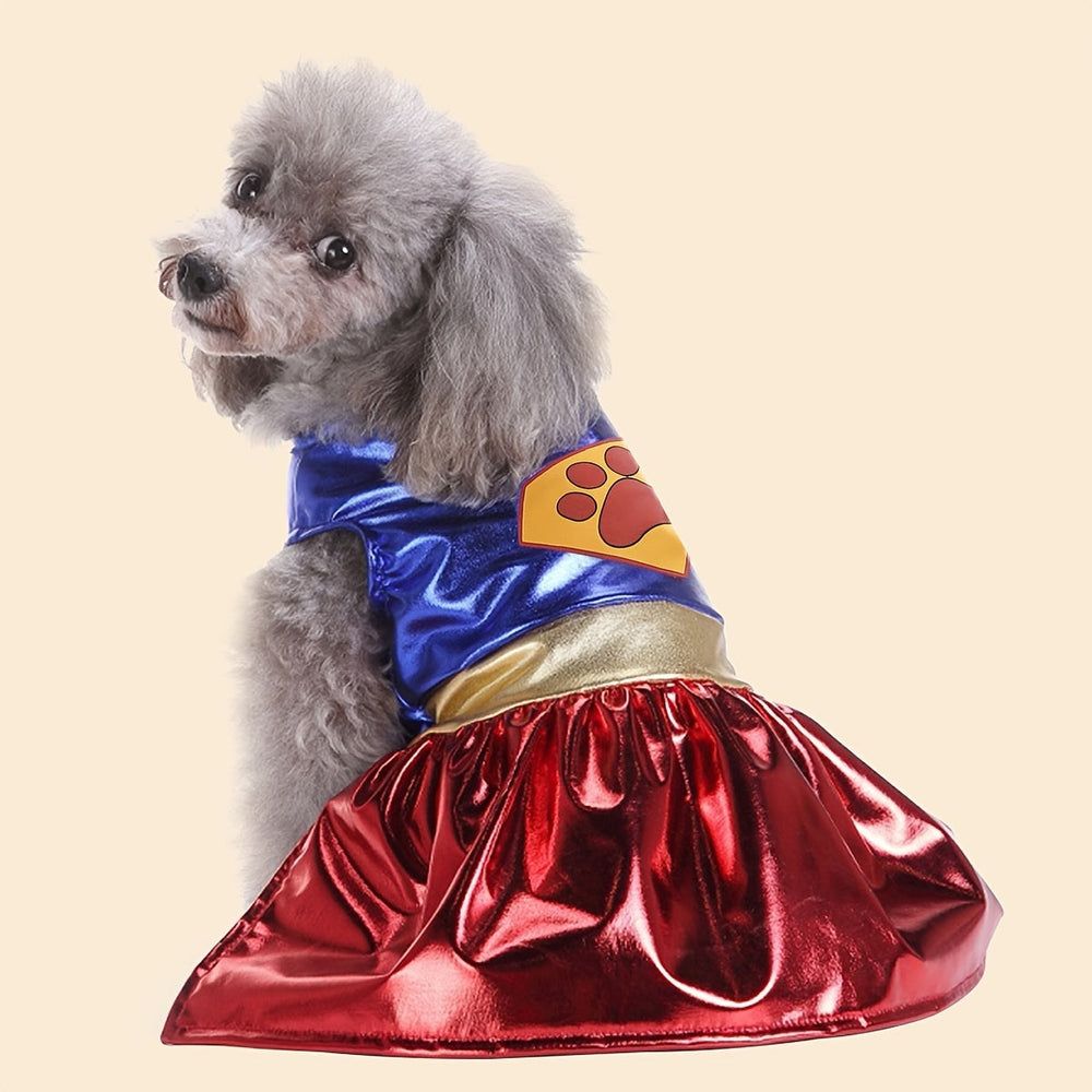 Costume de super-héros pour chien avec cape - Bleu et rouge pour petites races SUN N.