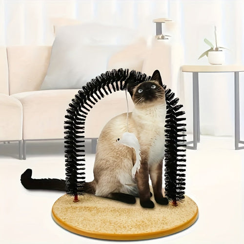 Arche de toilettage pour chat - Brosse de massage et grattoir SUN N.