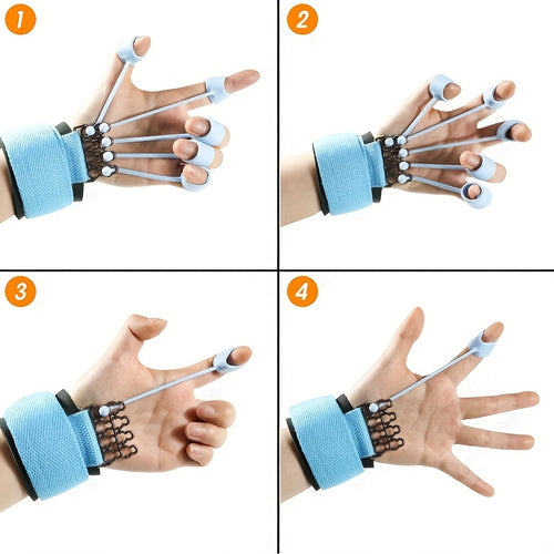 Exerceur de doigts en silicone bleu - Renforceur de main et entraîneur de flexibilité