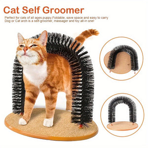 Arche de toilettage pour chat - Brosse de massage et grattoir SUN N.
