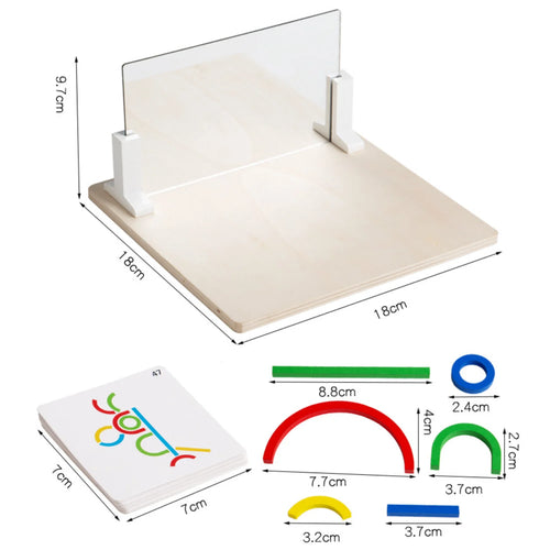 Jouet Puzzle miroir Montessori pour enfants, jouets éducatifs précoces en bois, pensée logique, entraînement spatial, jeu de cerveau, jouet de voyage, cadeaux SUN N.